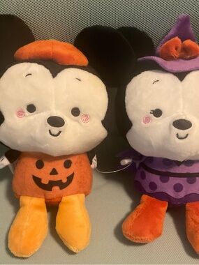 Hallmark Better Together Halloween Mickey Mouse Minnie Plush Pair New